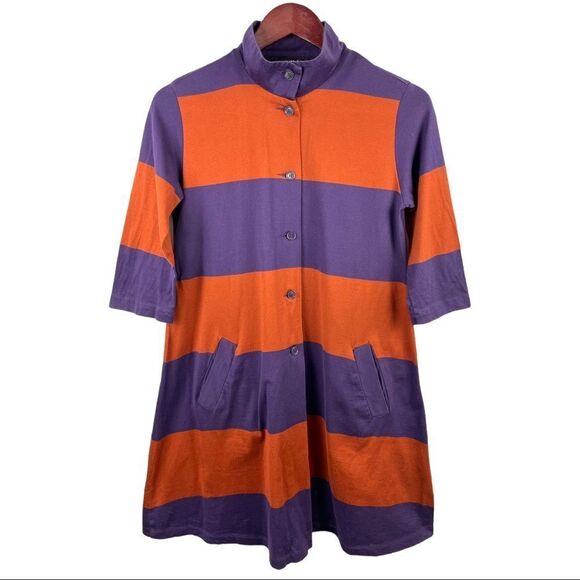 Marimekko Stand Collar Striped Button Front Tunic Size XS - Picture 2 of 7